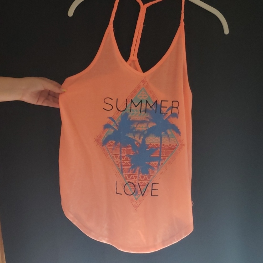 Peach/orange braided "summer love" tank top 🧡🌼